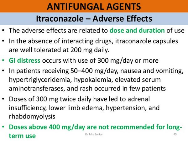 Effets gastro-intestinaux de Sporanox